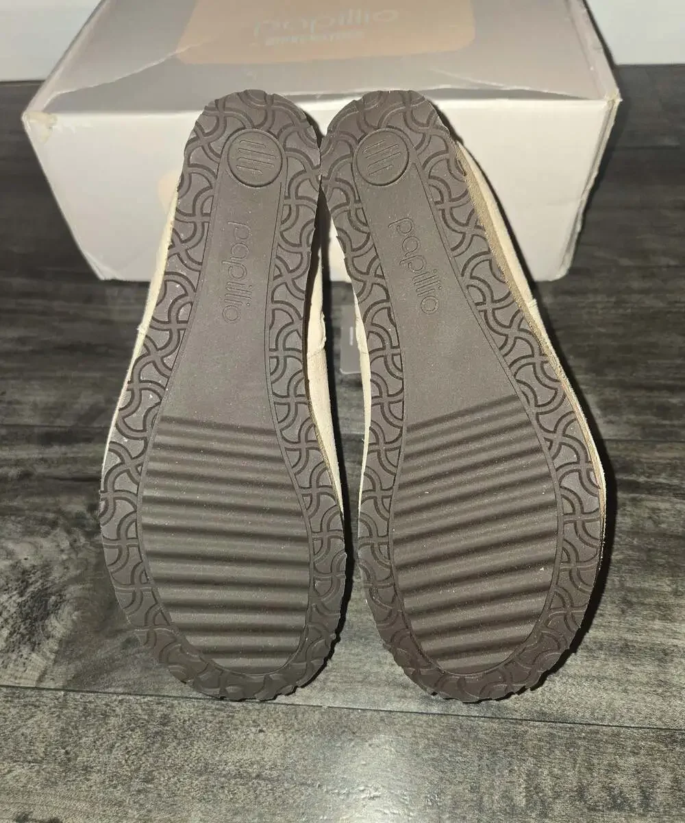 New Birkenstock papillio ebba wedge booties warm sand sz 37